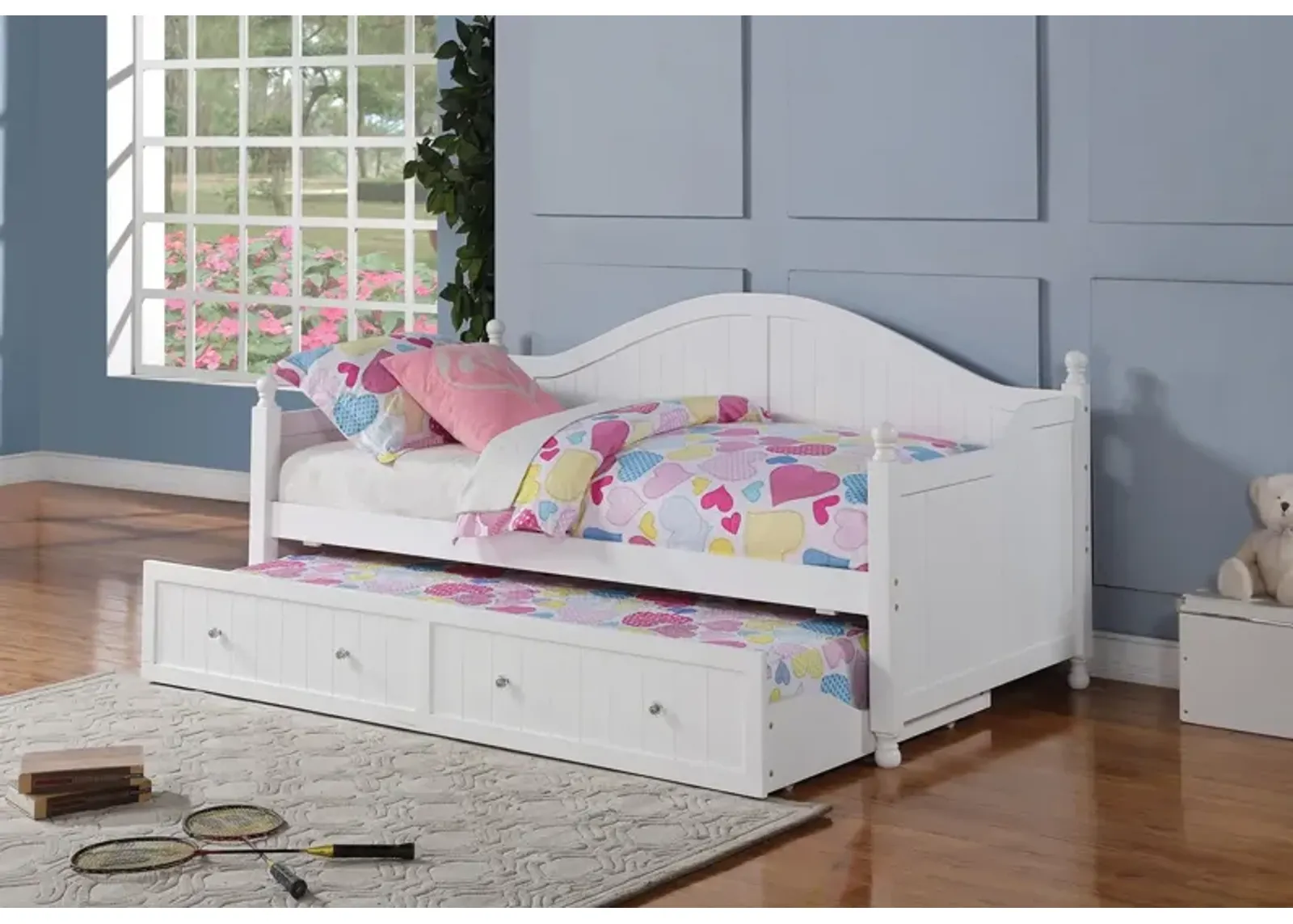 Coaster Julie Ann Wood Twin Daybed with Trundle White