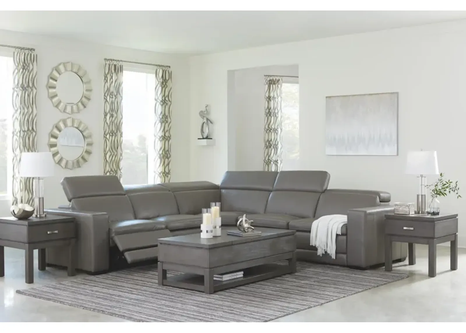 Ashley Texline 6-Piece Power Reclining Sectional Gray