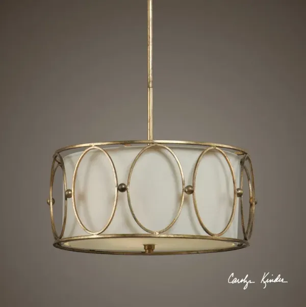 OVALA GOLD 3-LIGHT DRUM PENDANT