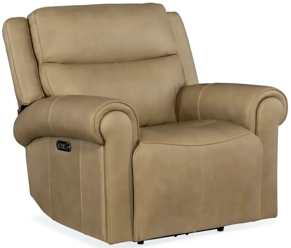 Hooker Furniture Oberon Caruso Sand Leather Zero Gravity Recliner with Power Headrest