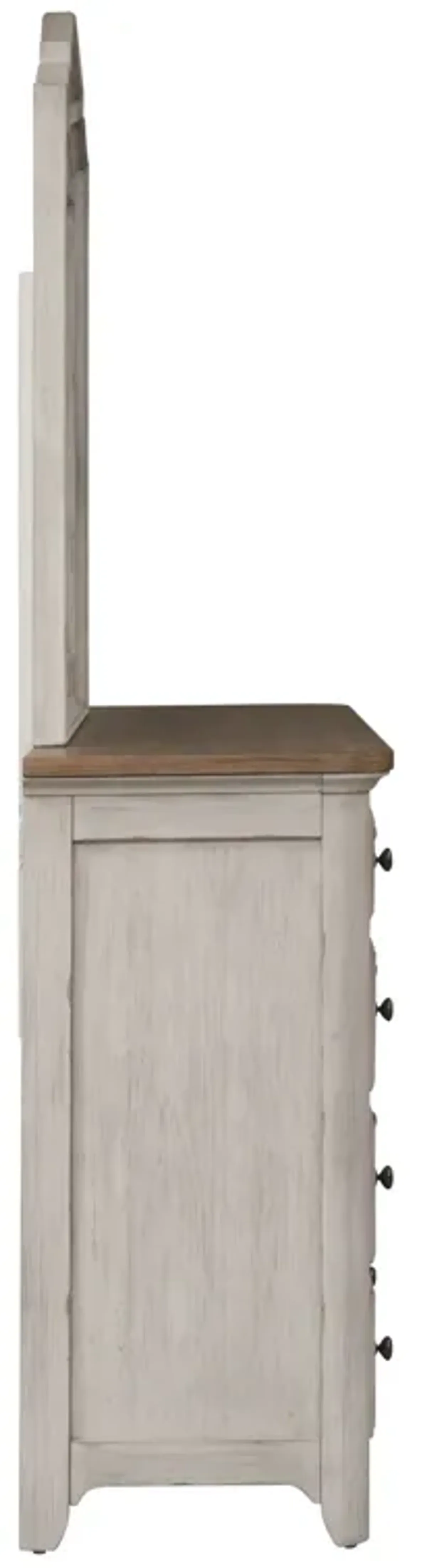 Liberty Furniture Antique White Chestnut Dresser & Mirror Set Farmhouse Reimagined