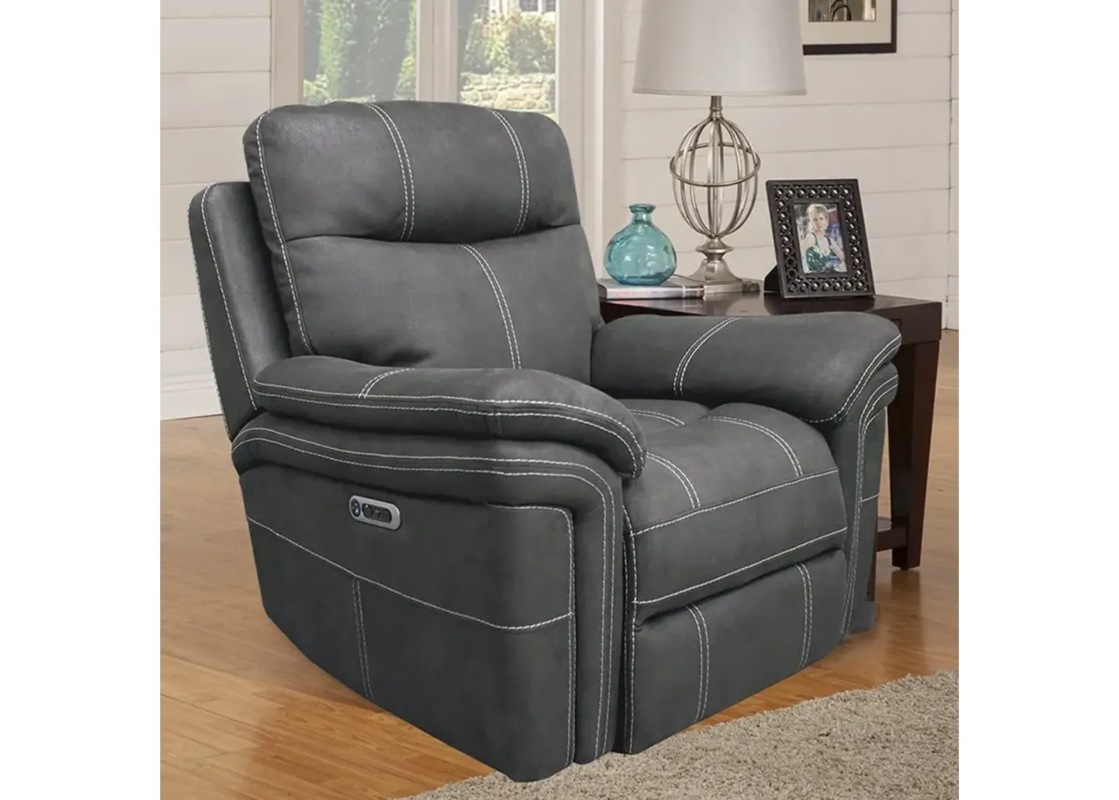 Parker House Mason Collection Power Recliner in Charcoal