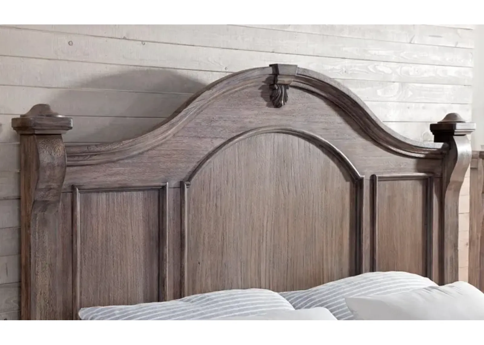 American Woodcrafters Heirloom Poster Rustic Charcoal Queen Headboard