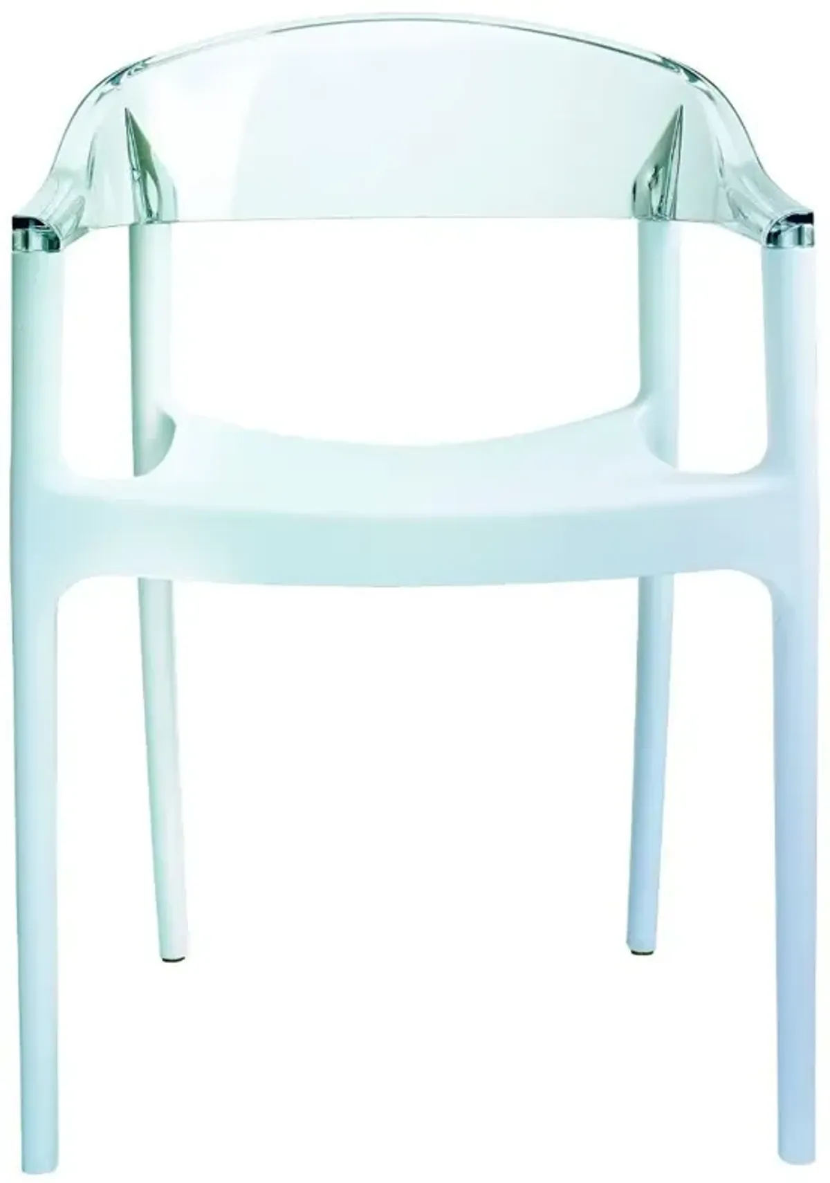 Compamia Carmen Modern Dining Chair White Seat Transparent Clear Back