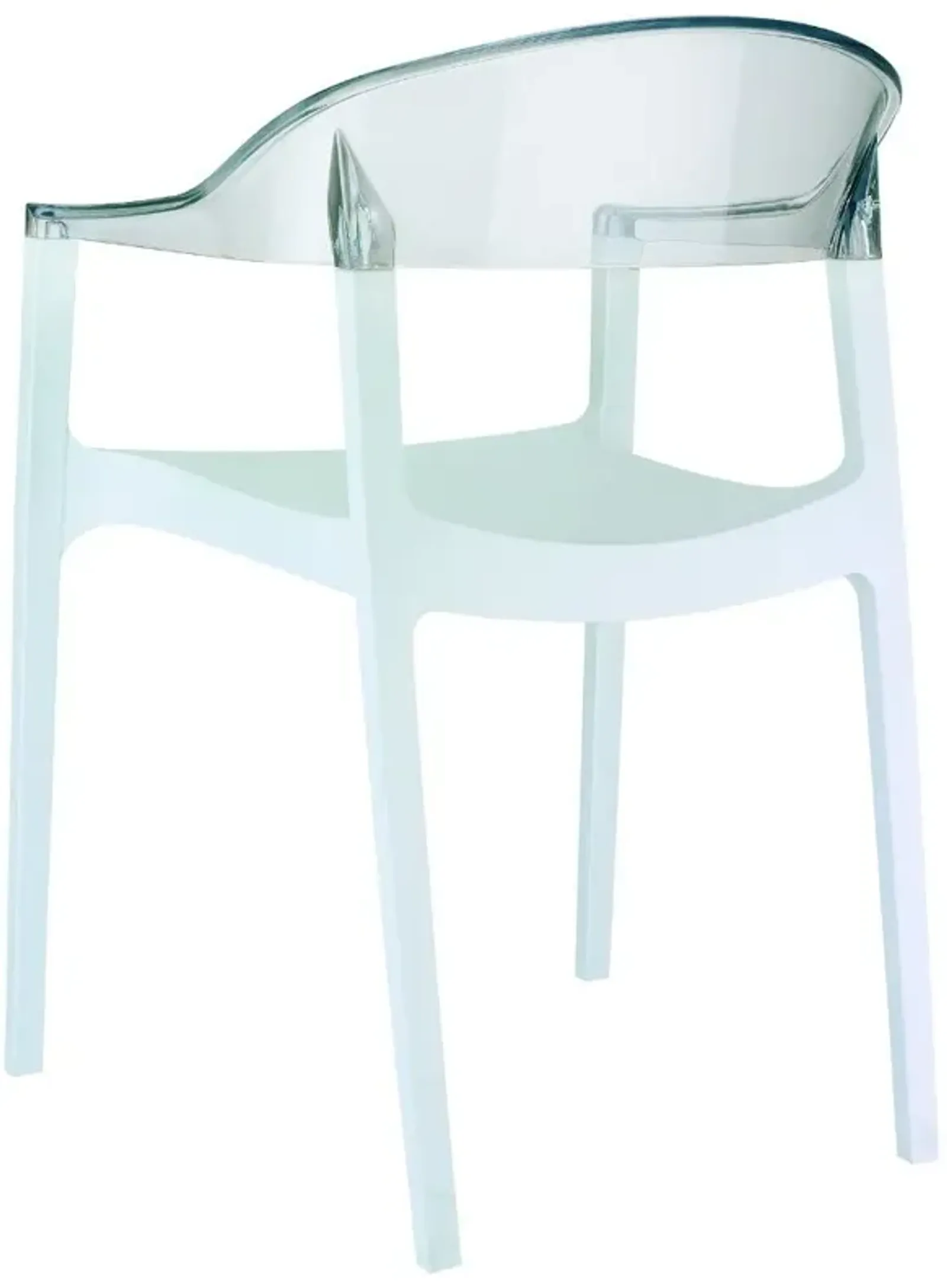 Compamia Carmen Modern Dining Chair White Seat Transparent Clear Back