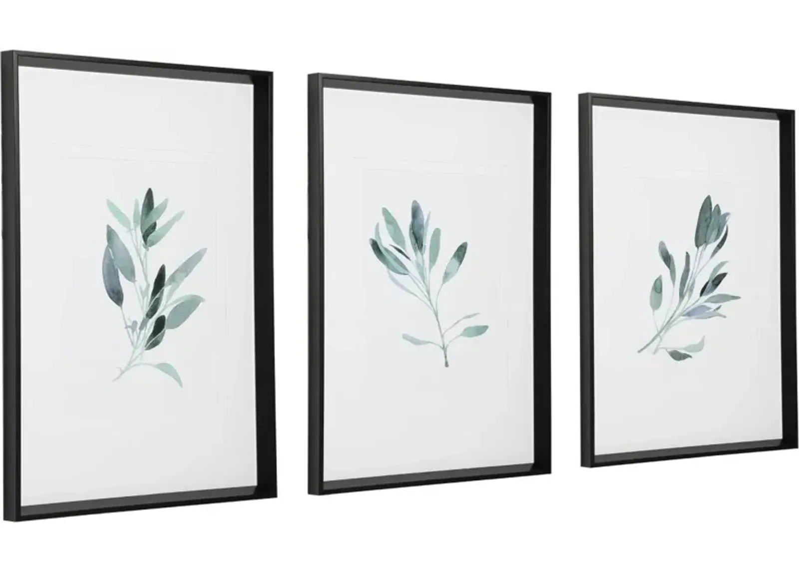 Uttermost Simple Sage 3-Piece Green Watercolor Prints Wall Art