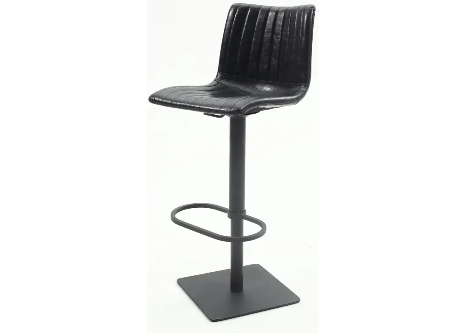 Chintaly Black Black Vintage-Style Pneumatic-Adjustable Stool