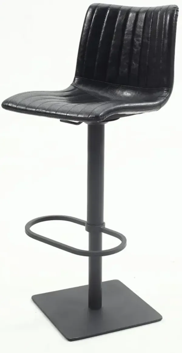 Chintaly Black Black Vintage-Style Pneumatic-Adjustable Stool
