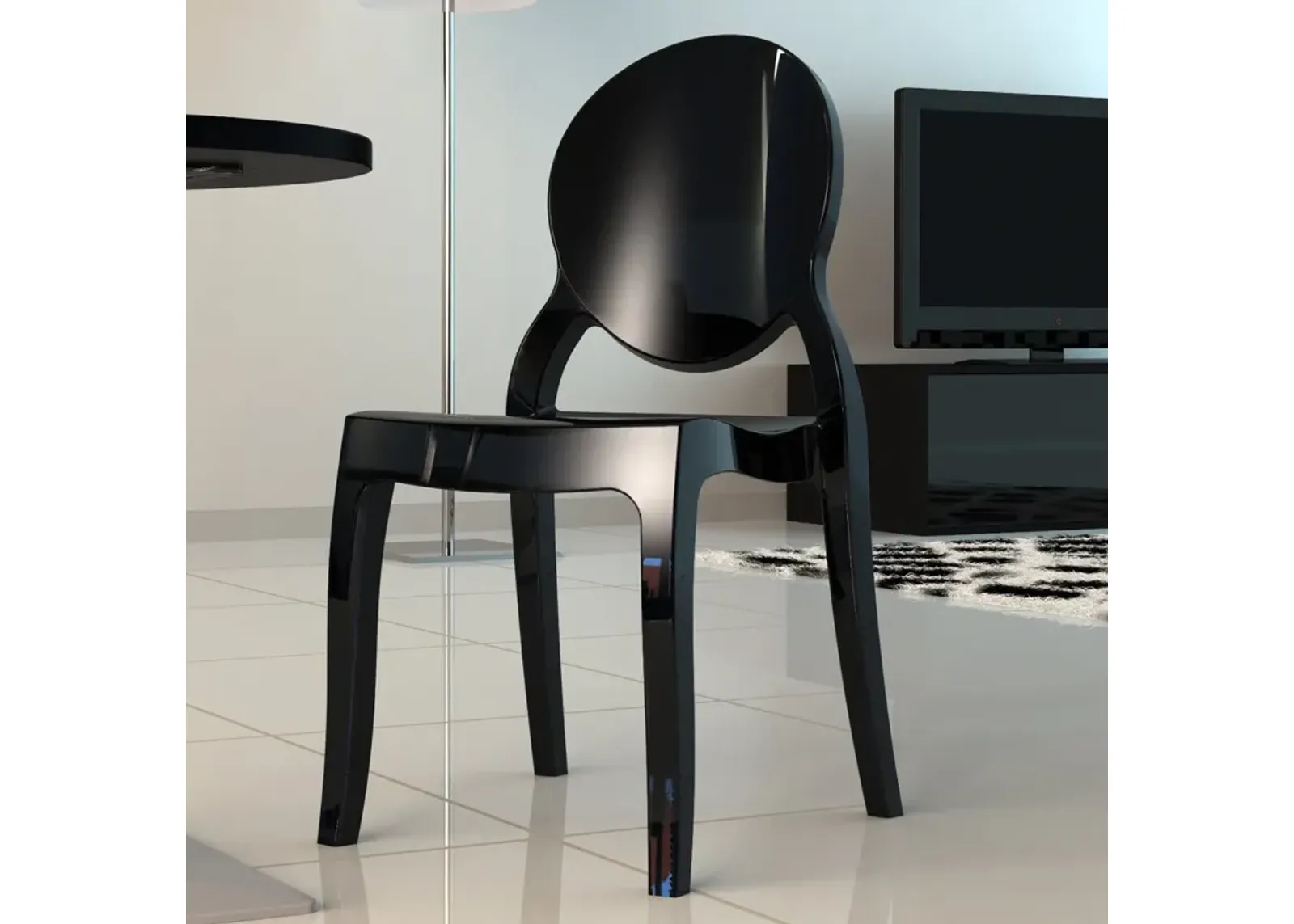 Compamia Elizabeth Polycarbonate Dining Chair Glossy Black