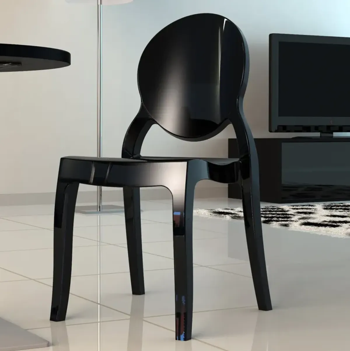 Compamia Elizabeth Polycarbonate Dining Chair Glossy Black