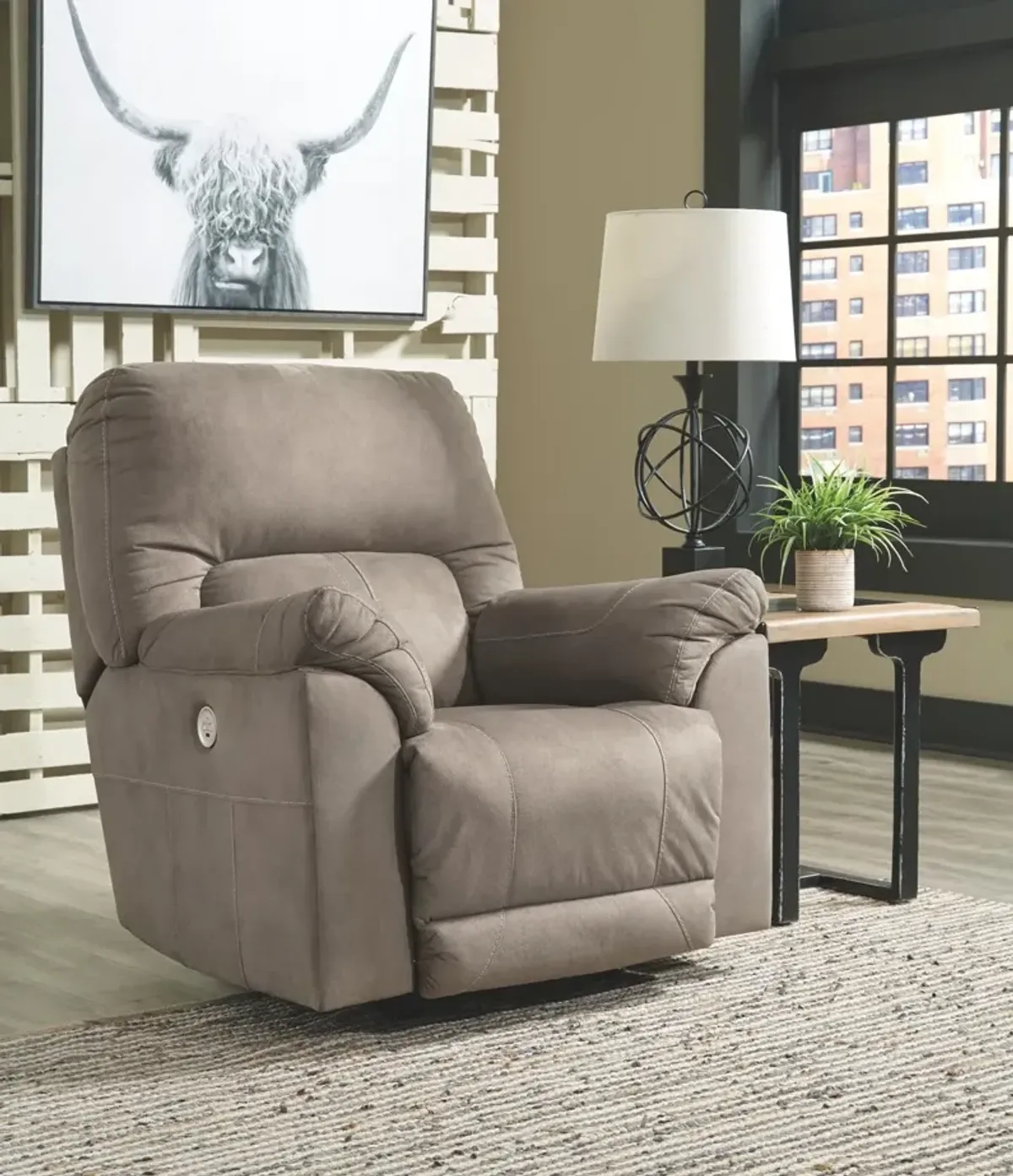 Ashley Cavalcade Power Recliner Slate Benchcraft