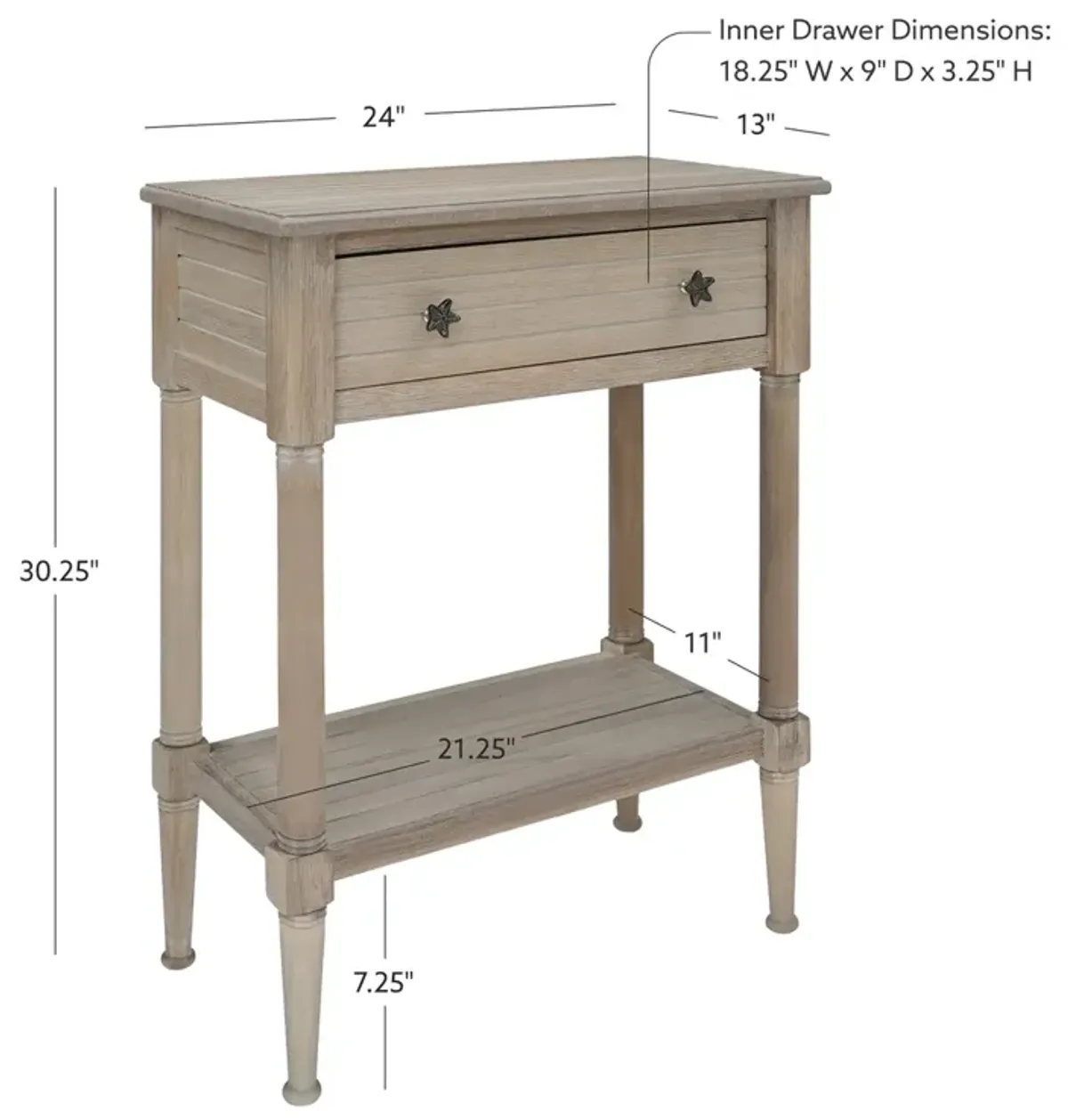 Linon Seaboard Accent Table Natural