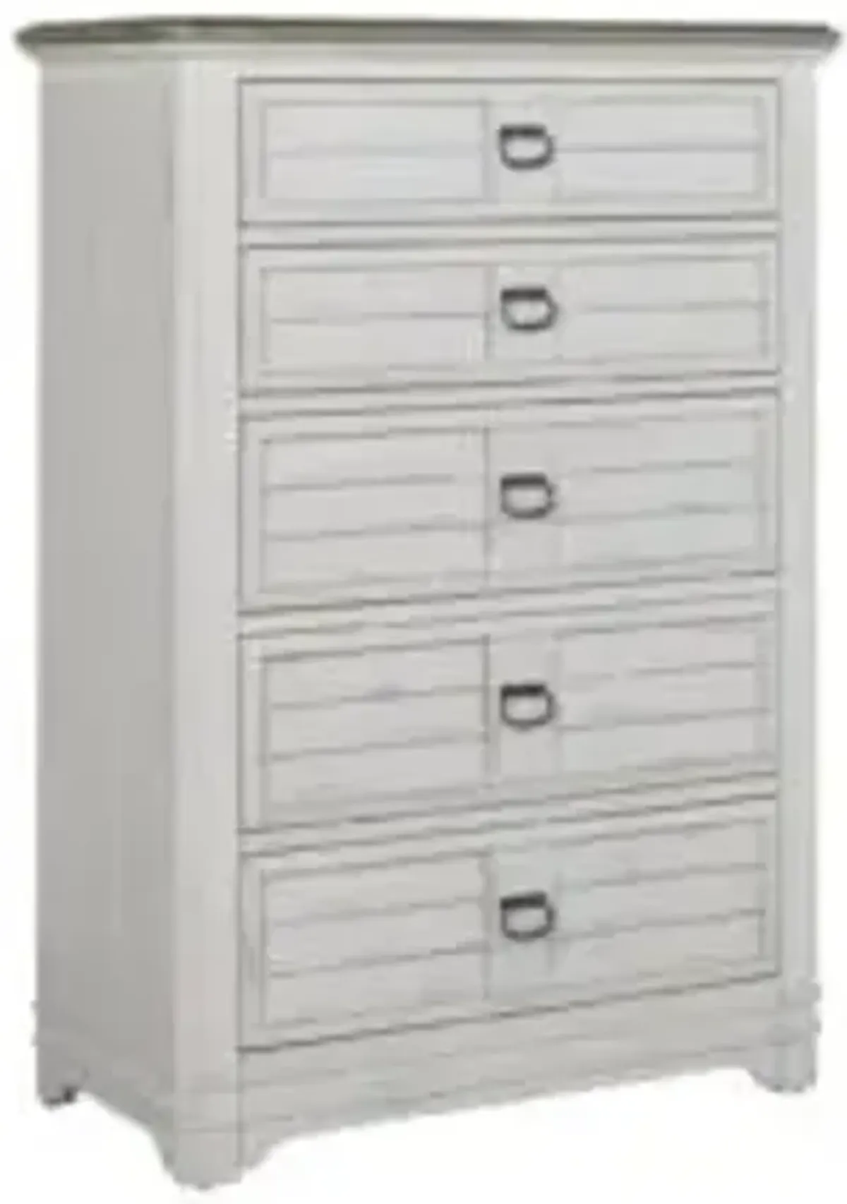 American Woodcrafters Meadowbrook Whitewash Chest with Sand Tops