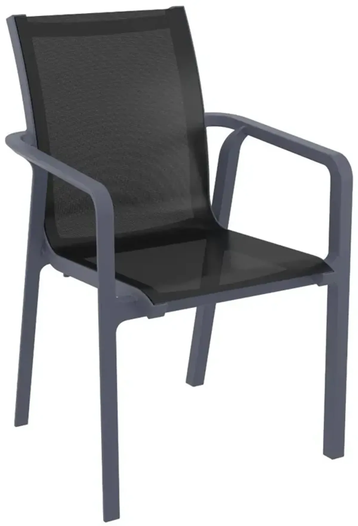 Compamia Pacific Balck Sling Arm Patio Chair Dark Gray