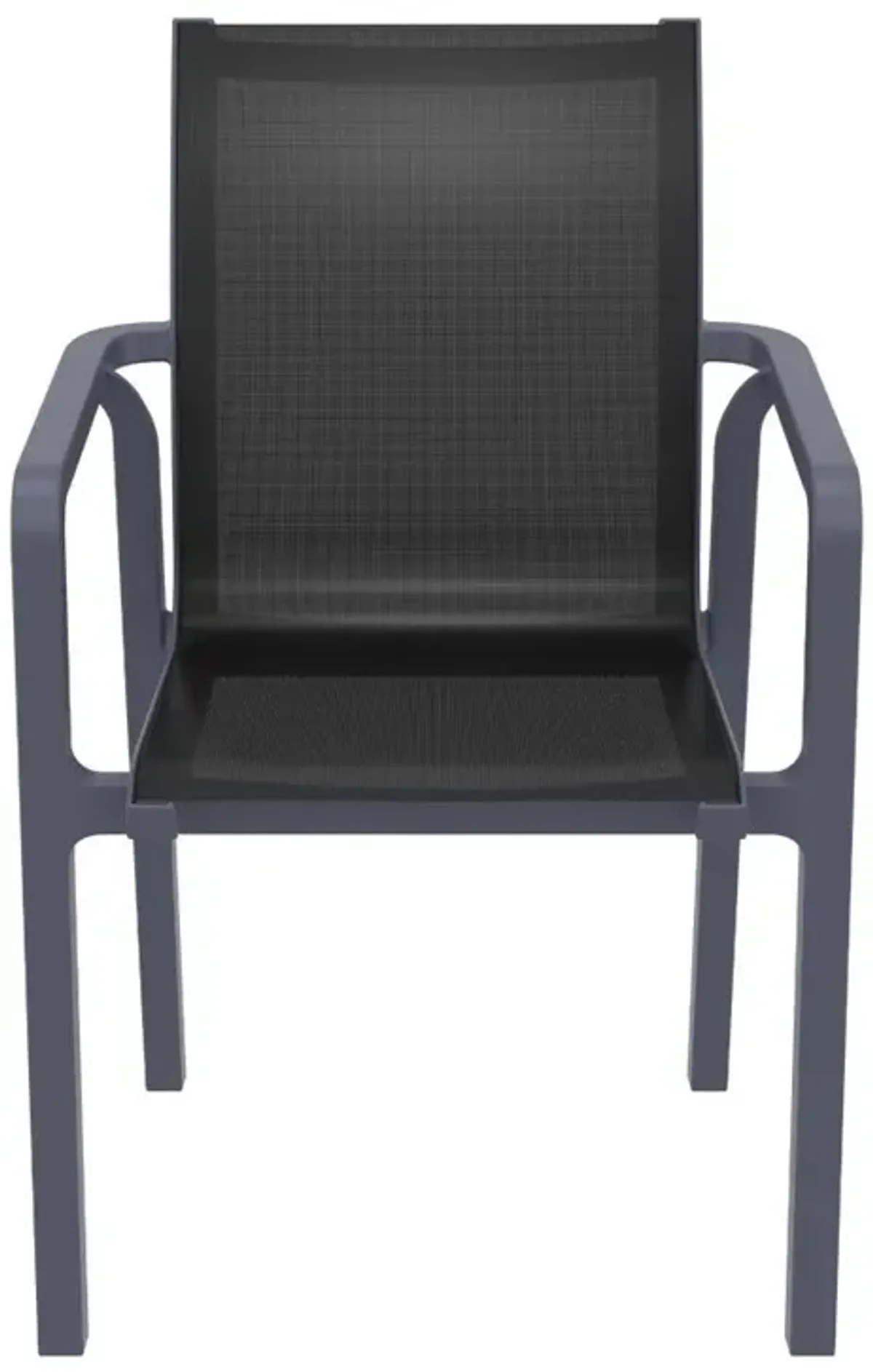 Compamia Pacific Balck Sling Arm Patio Chair Dark Gray