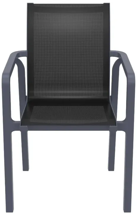 PACIFIC SLING ARM CHAIR DARK GRAY FRAME BLACK SLING