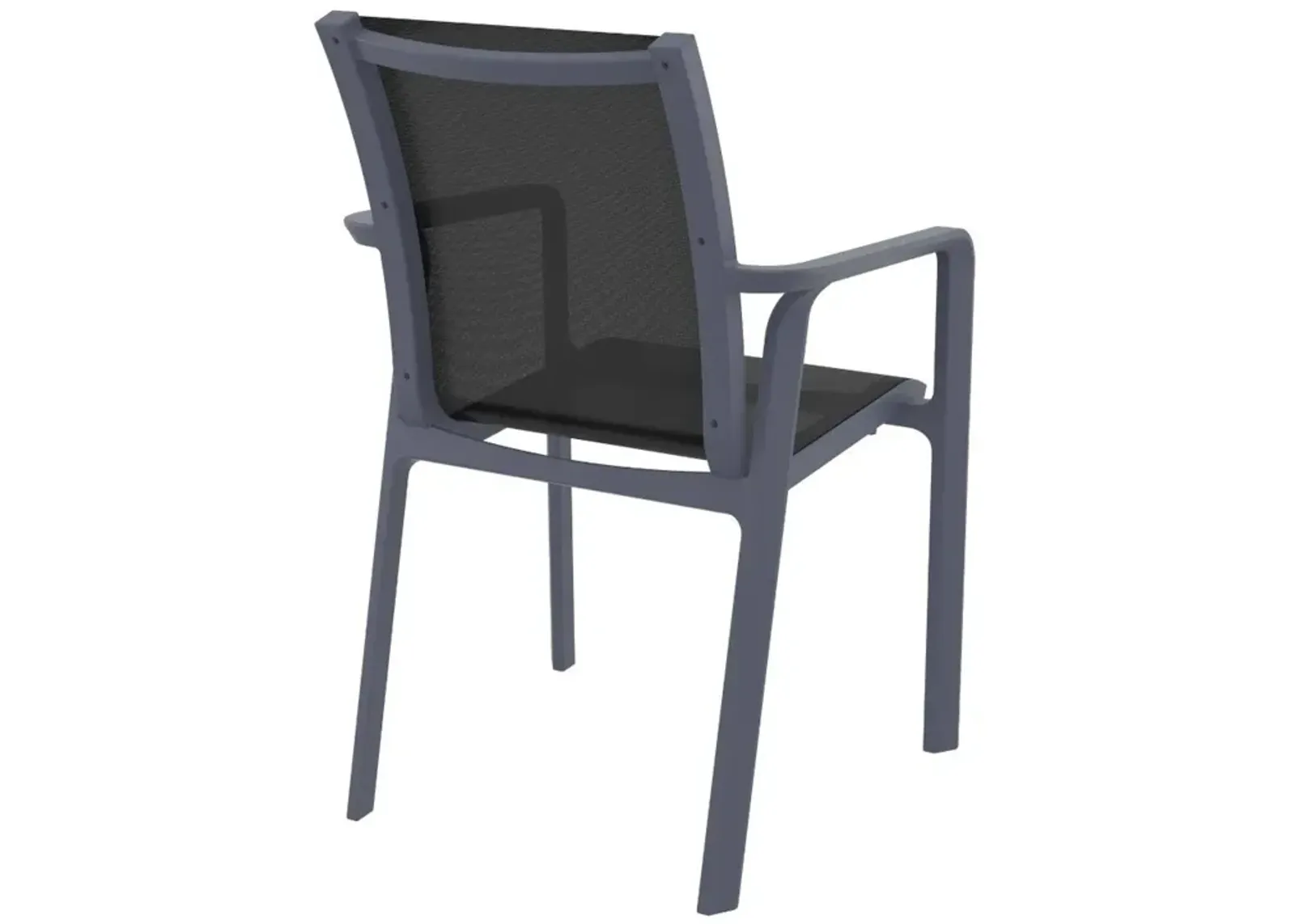 Compamia Pacific Balck Sling Arm Patio Chair Dark Gray