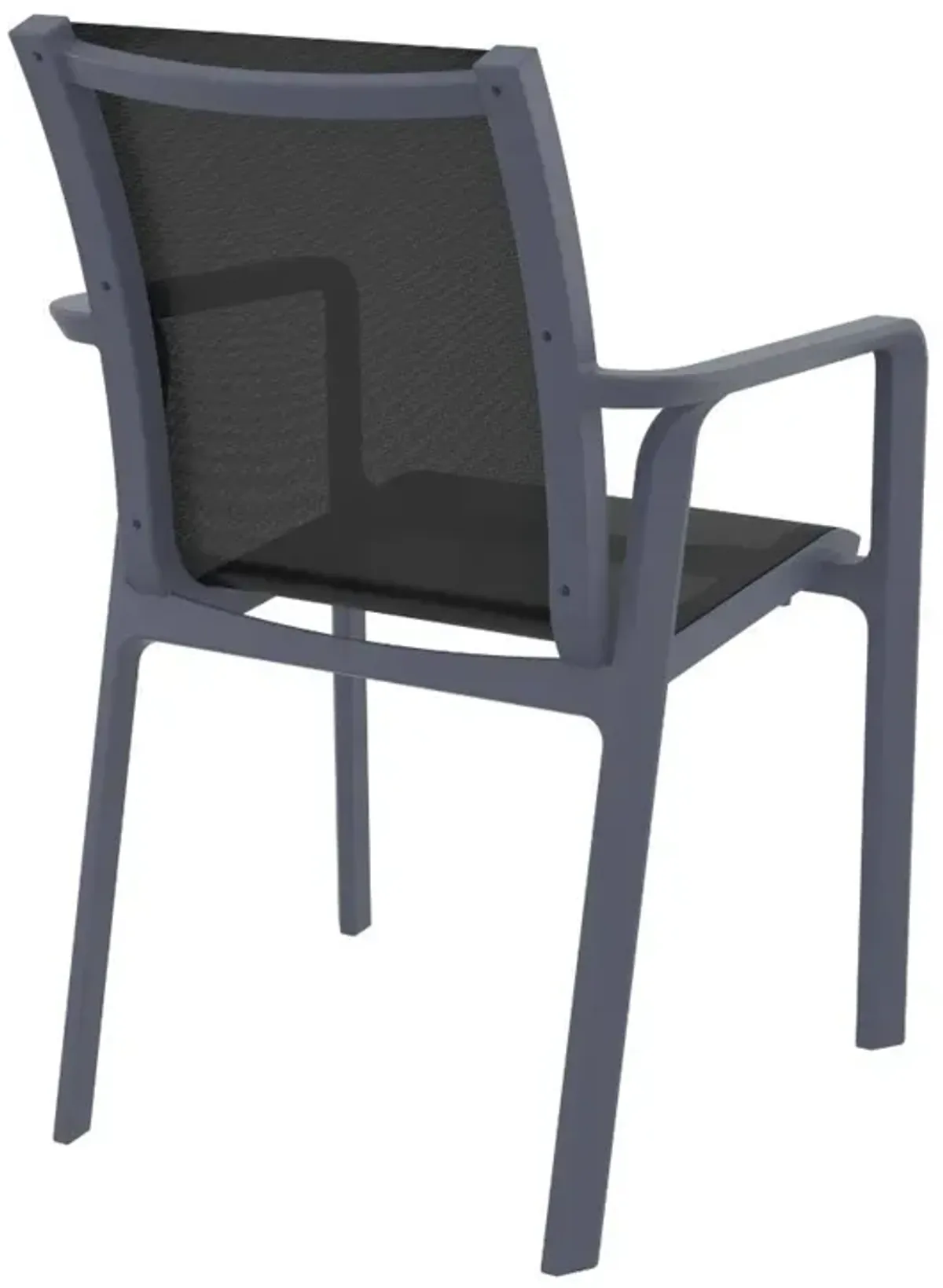 Compamia Pacific Balck Sling Arm Patio Chair Dark Gray