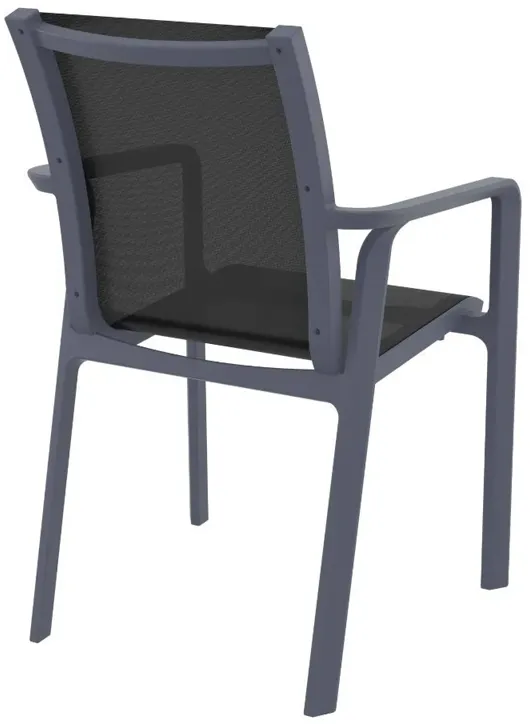 PACIFIC SLING ARM CHAIR DARK GRAY FRAME BLACK SLING