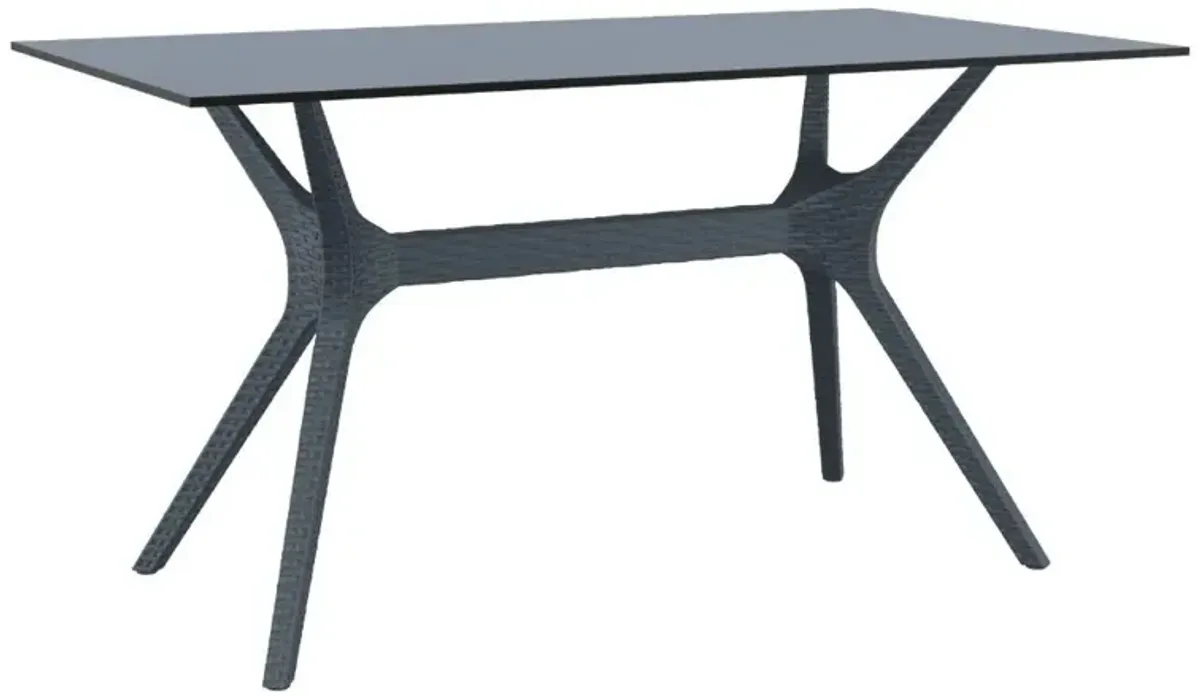 Compamia 55 Inch Ibiza Rectangle Outdoor Dining Table Dark Gray