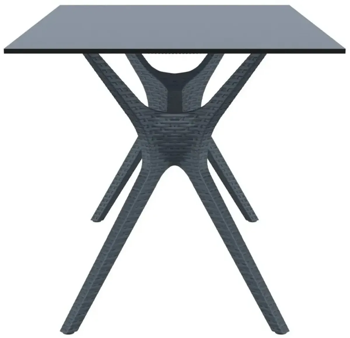 Compamia 55 Inch Ibiza Rectangle Outdoor Dining Table Dark Gray