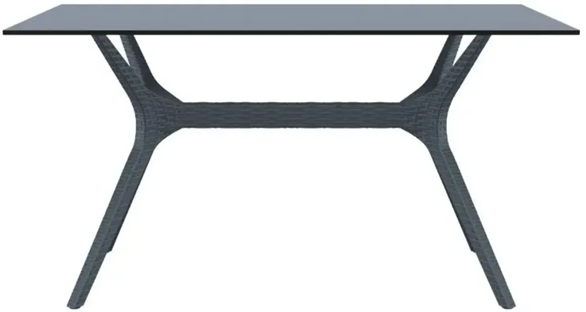 Compamia 55 Inch Ibiza Rectangle Outdoor Dining Table Dark Gray