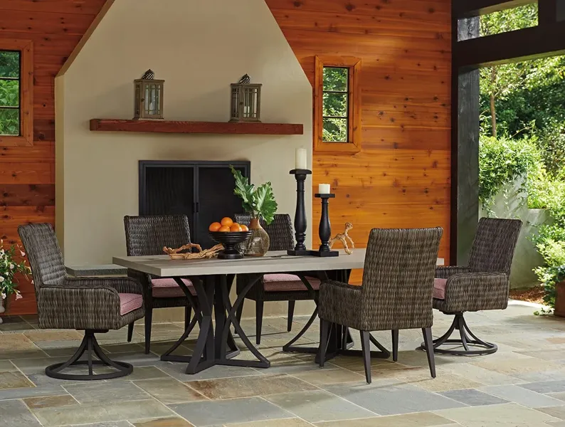 DINING TABLE W/WEATHERSTONE TOP CYPRESS POINT OCEAN TERRACE