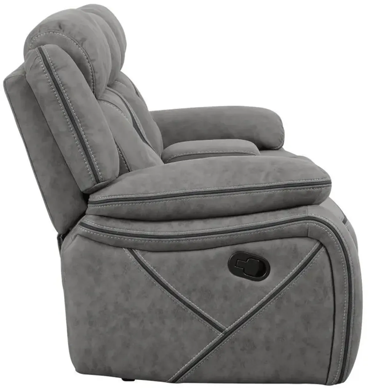 Coaster Higgins Upholstered Motion Reclining Loveseat Grey