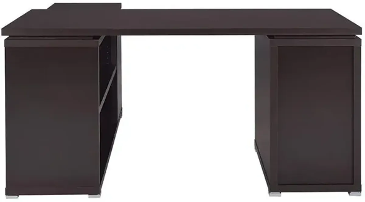 Coaster Yvette 60 Inch 3-Drawer L-Shape Computer Desk Cappuccino