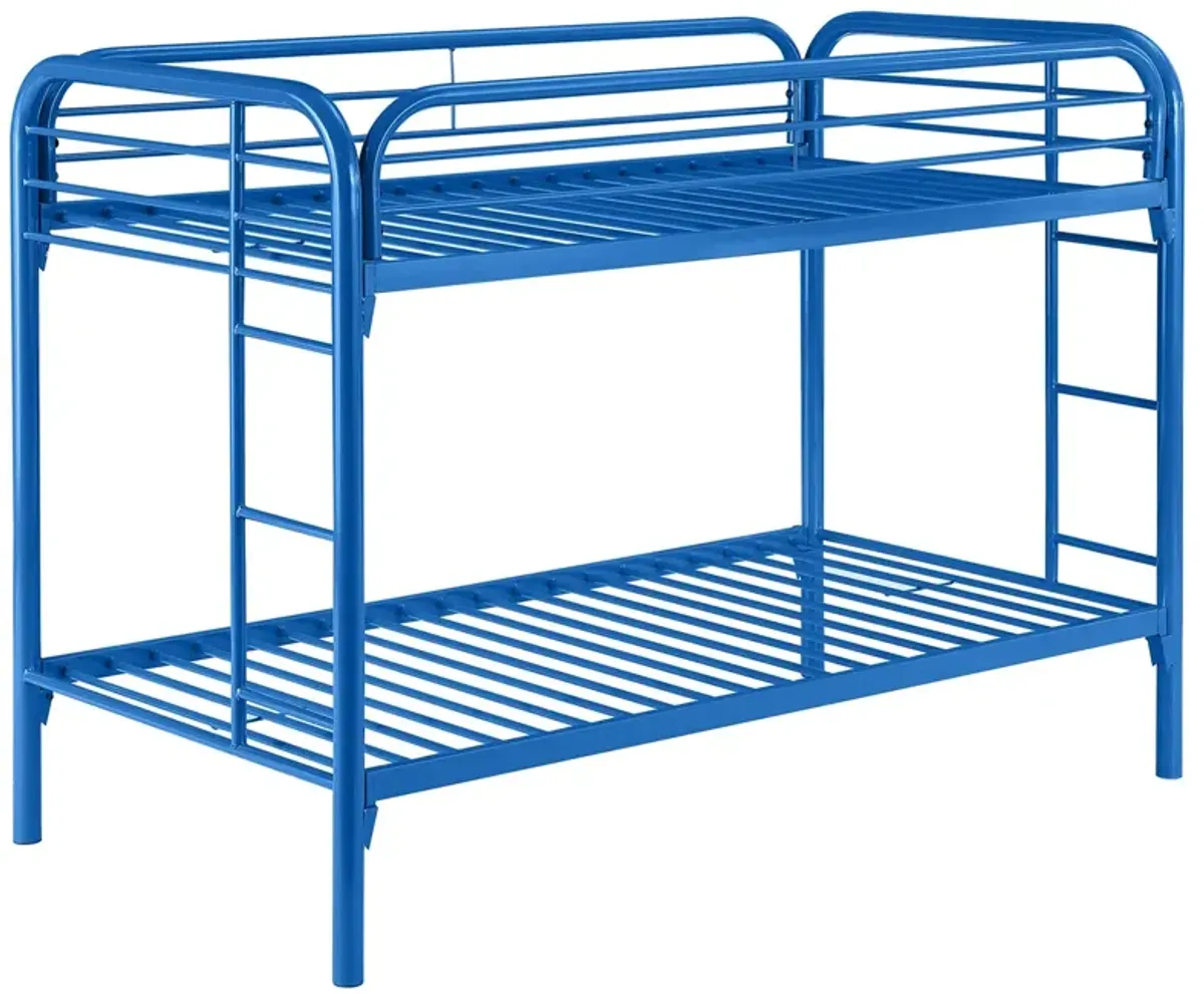 Coaster Morgan Metal Twin Over Twin Bunk Bed Blue