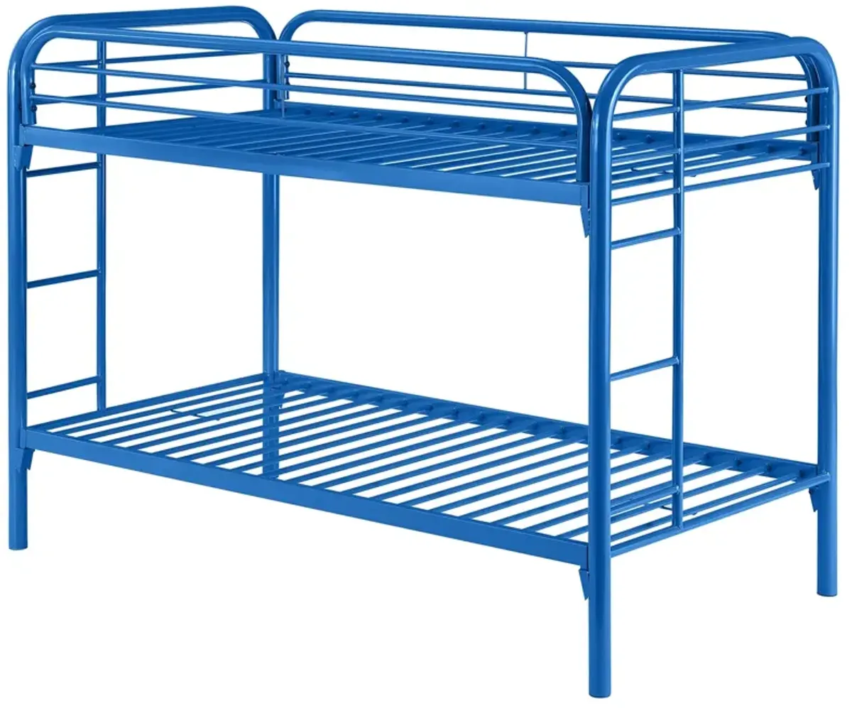 Coaster Morgan Metal Twin Over Twin Bunk Bed Blue