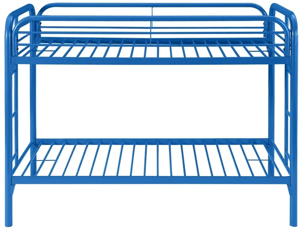 Coaster Morgan Metal Twin Over Twin Bunk Bed Blue