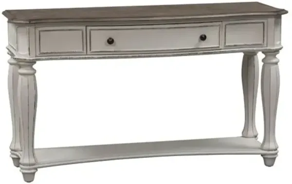Liberty Furniture Magnolia Manor Antique White Sofa 1-Drawer Console Table