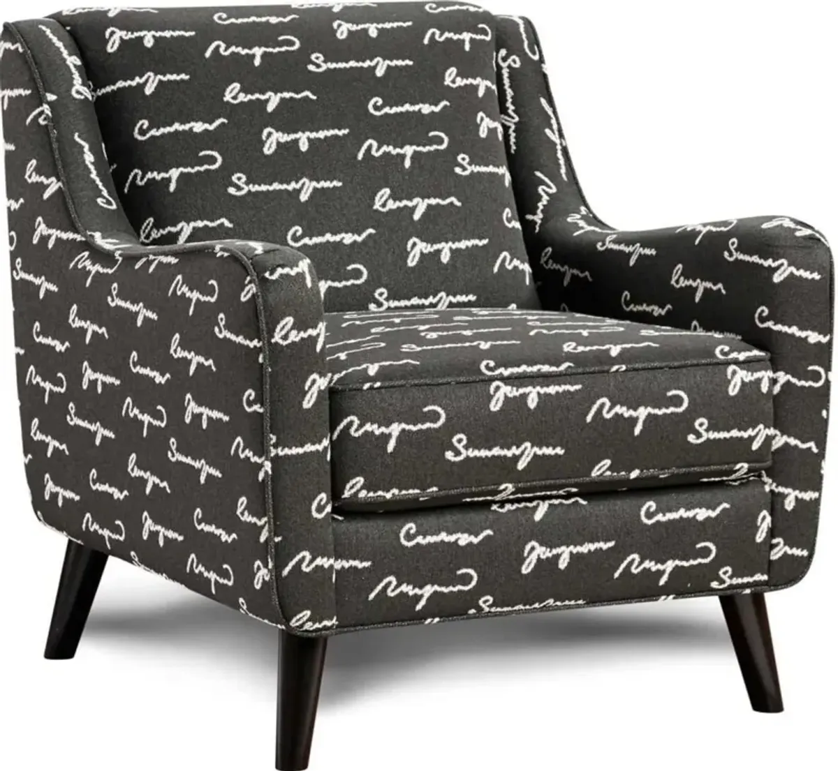 Fusion Shadowfax Dove Black/White Poetry Accent Chair