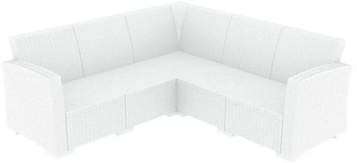 Compamia Monaco Resin Outdoor Patio Sectional 5-Piece White with Sunbrella Natural Cushion