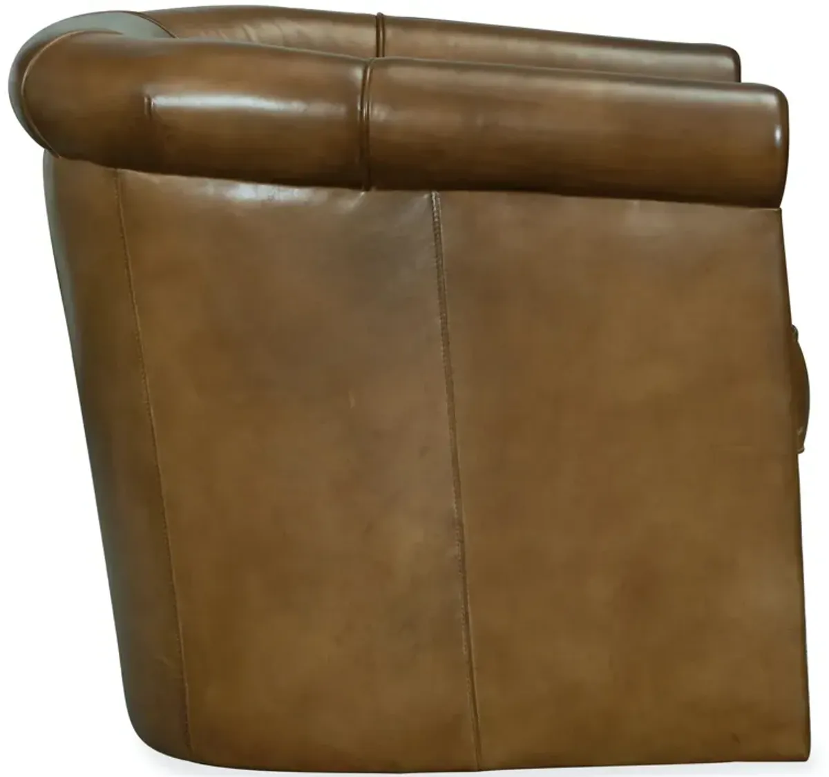 Hooker Furniture Axton Swivel Leather Barrel Club Chair