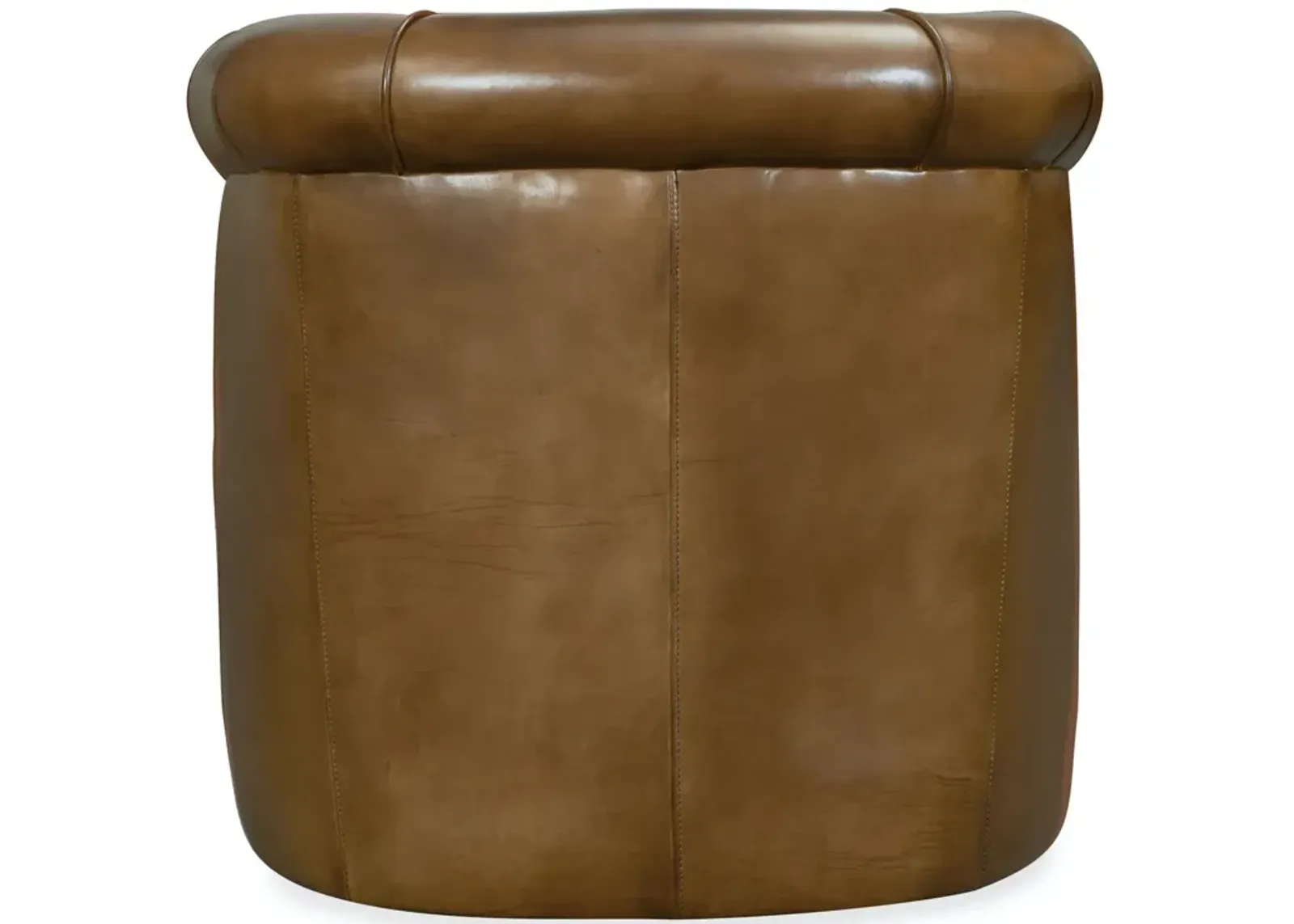 Hooker Furniture Axton Swivel Leather Barrel Club Chair