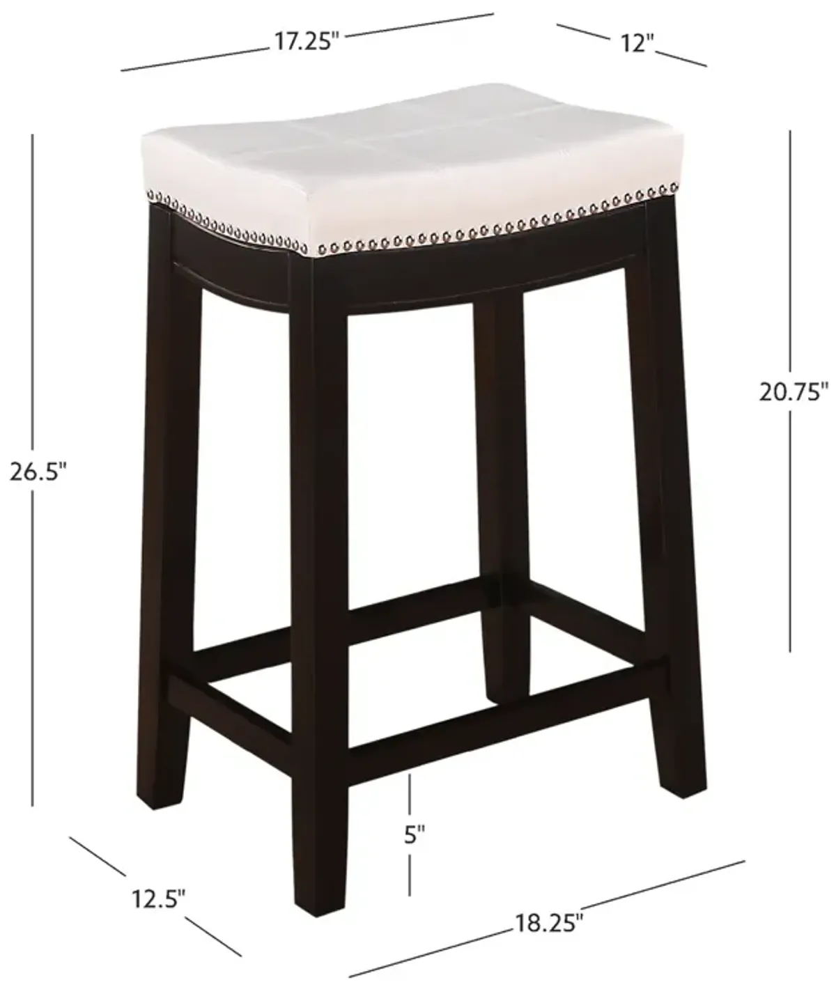 Linon Claridge White Counter Stool