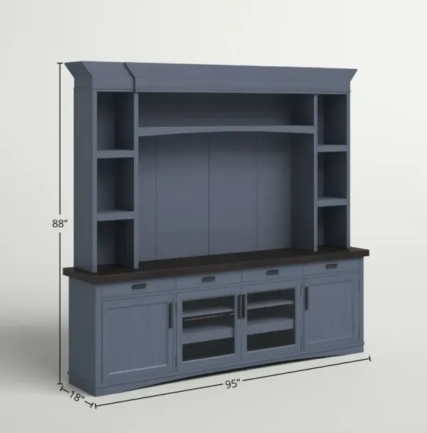 Parker House Contemporary Americana: 92 Inch Denim Media Entertainment Center