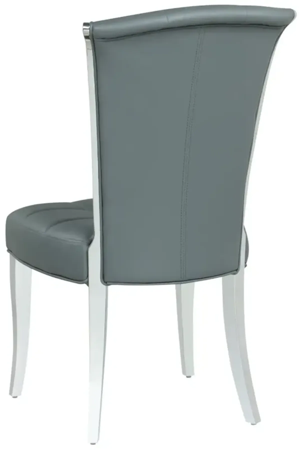 Chintaly Iris Grey Contemporary Tufted Side Chair