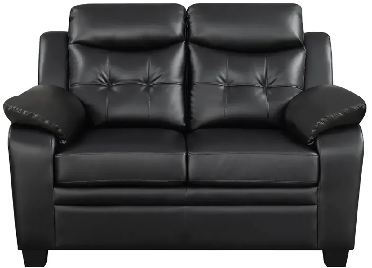 Coaster Finley Upholstered Padded Arm Tufted Loveseat Black