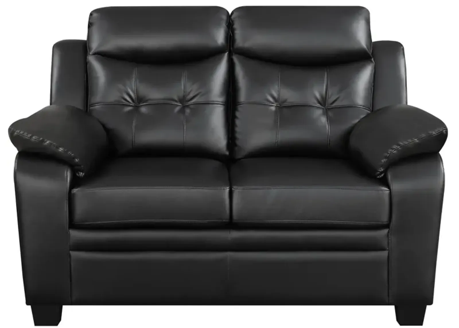 Coaster Finley Upholstered Padded Arm Tufted Loveseat Black