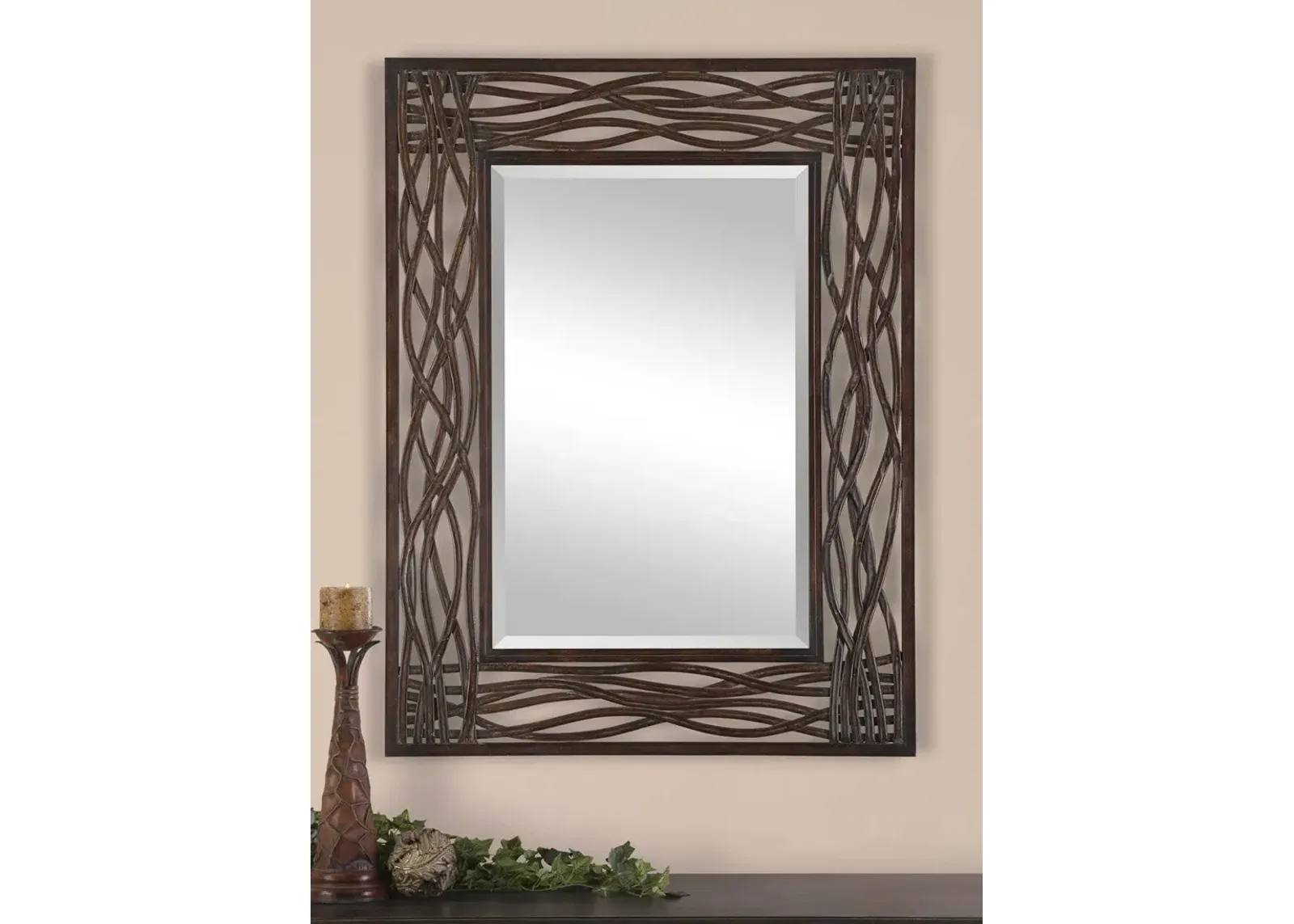 Uttermost Dorigrass Mocha Brown Metal Mirror