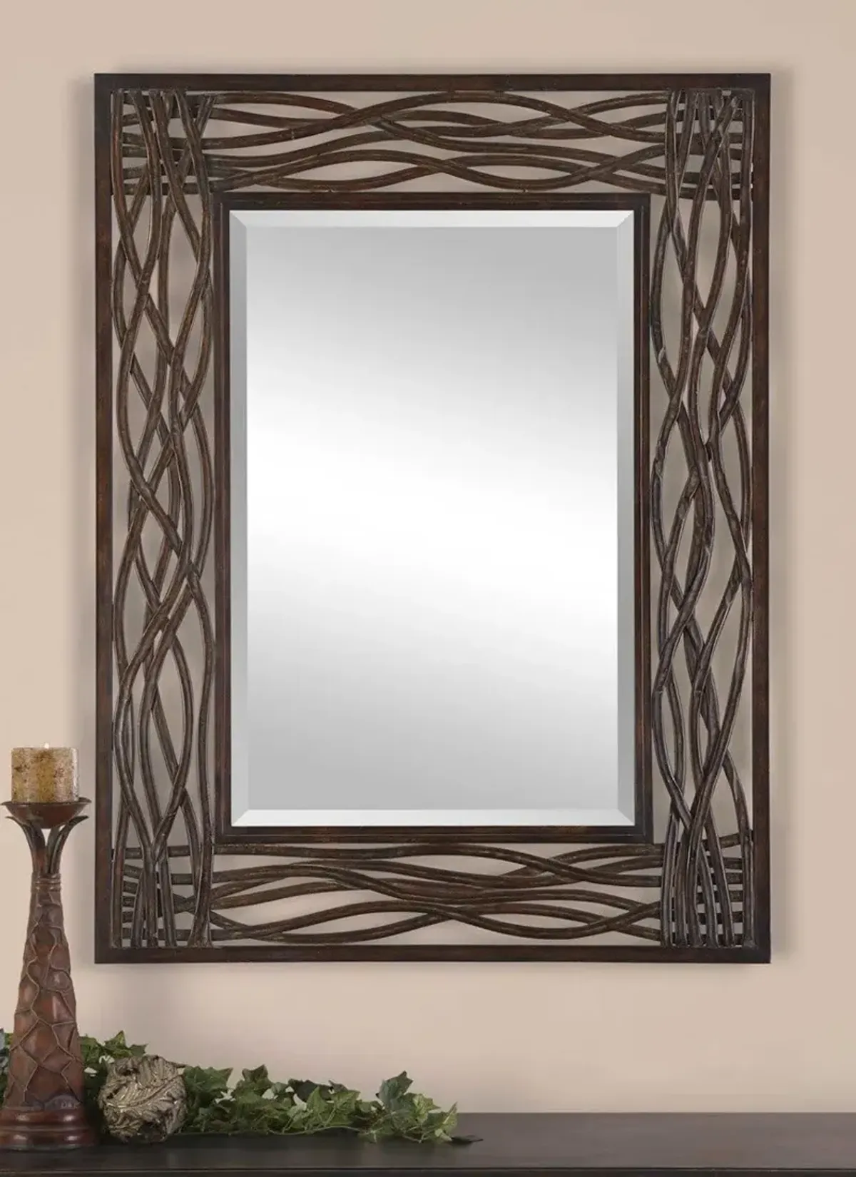 Uttermost Dorigrass Mocha Brown Metal Mirror