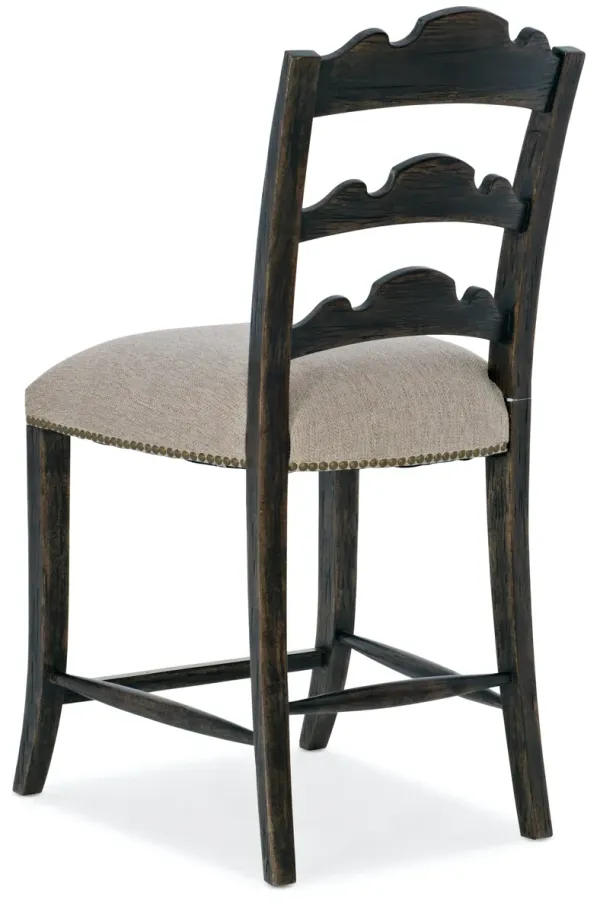 LA GRANGE TWIN SISTERS LADDER BACK COUNTER STOOL