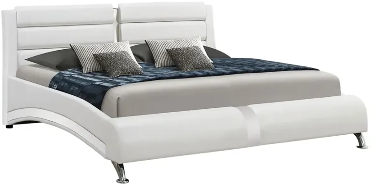 Coaster Jeremaine Upholstered California King Sleigh Bed White