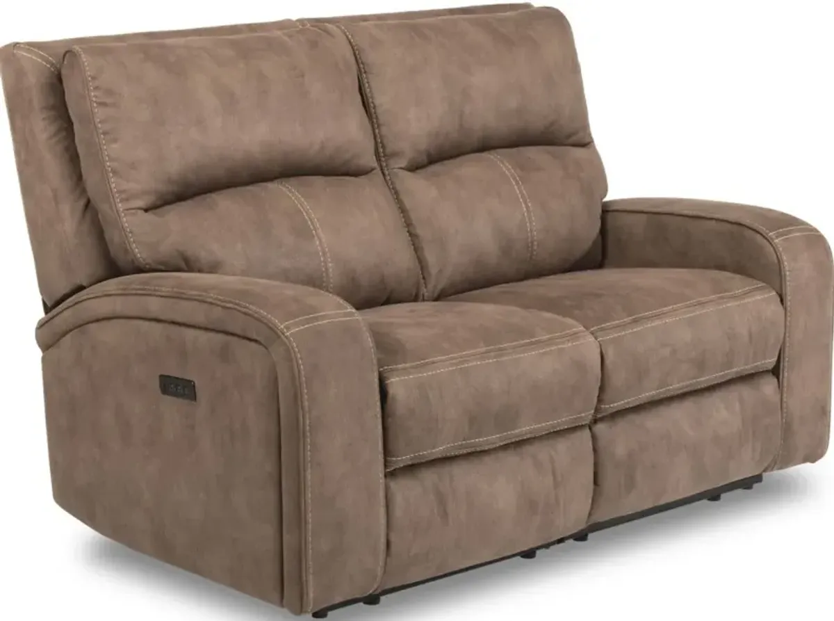 Flexsteel Nirvana Saddle Power Reclining Loveseat with Power Headrests