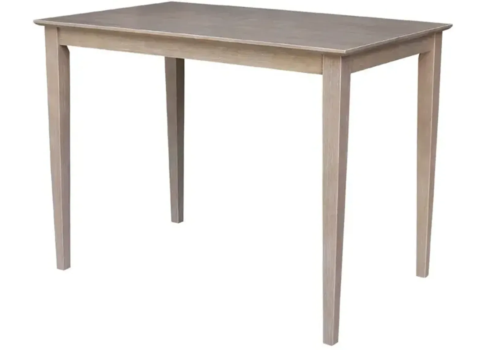 John Thomas Dining Essentials 30 Inch X 48 Inch Square Table Table Top with 36 Inch Shaker Legs in Taupe Gray