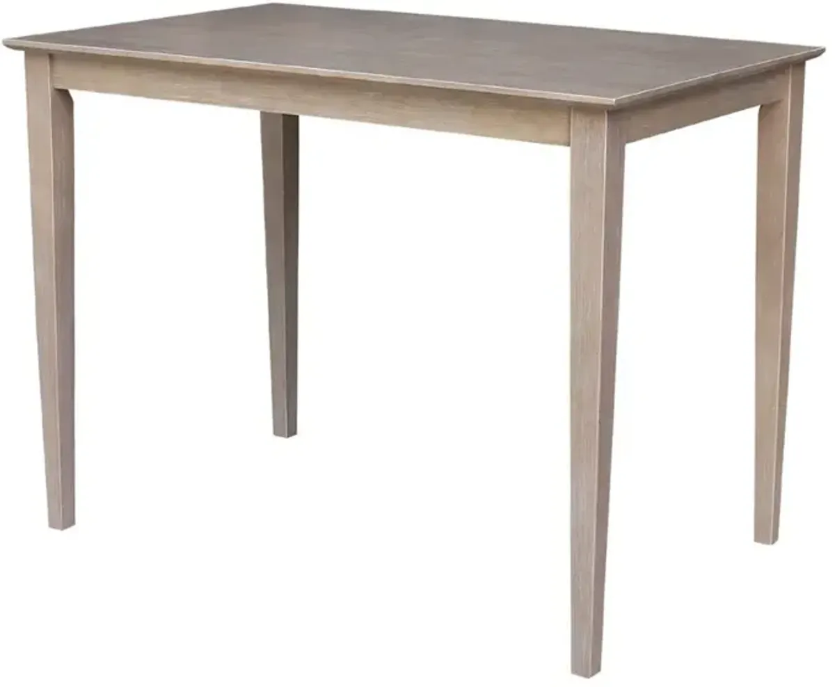 John Thomas Dining Essentials 30 Inch X 48 Inch Square Table Table Top with 36 Inch Shaker Legs in Taupe Gray