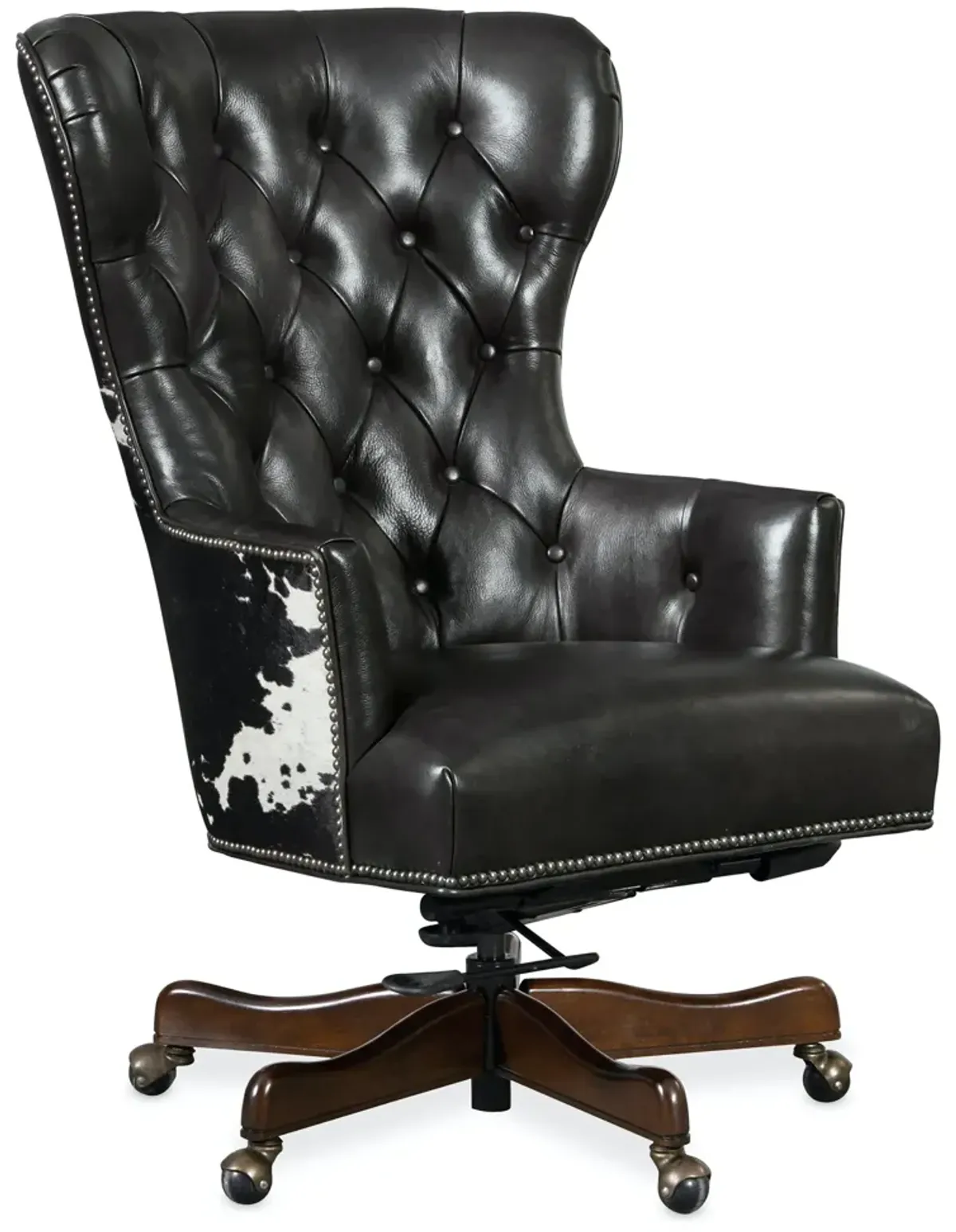 Hooker Furniture Katherine Executive Swivel Tilt Leather Office Chair with Black & White Hoh